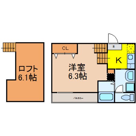 鶴舞駅 徒歩12分 2階の物件間取画像